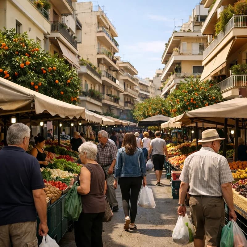 A street market in Athens
