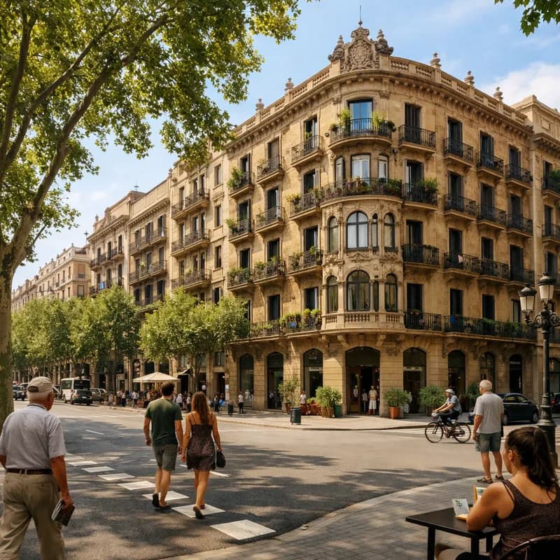 A residential street in Barcelona