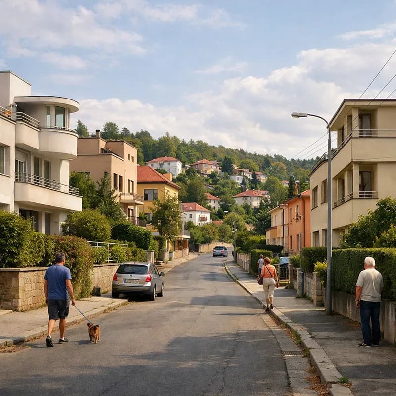 A residential street in Brno