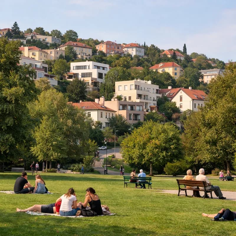 A city park in Brno