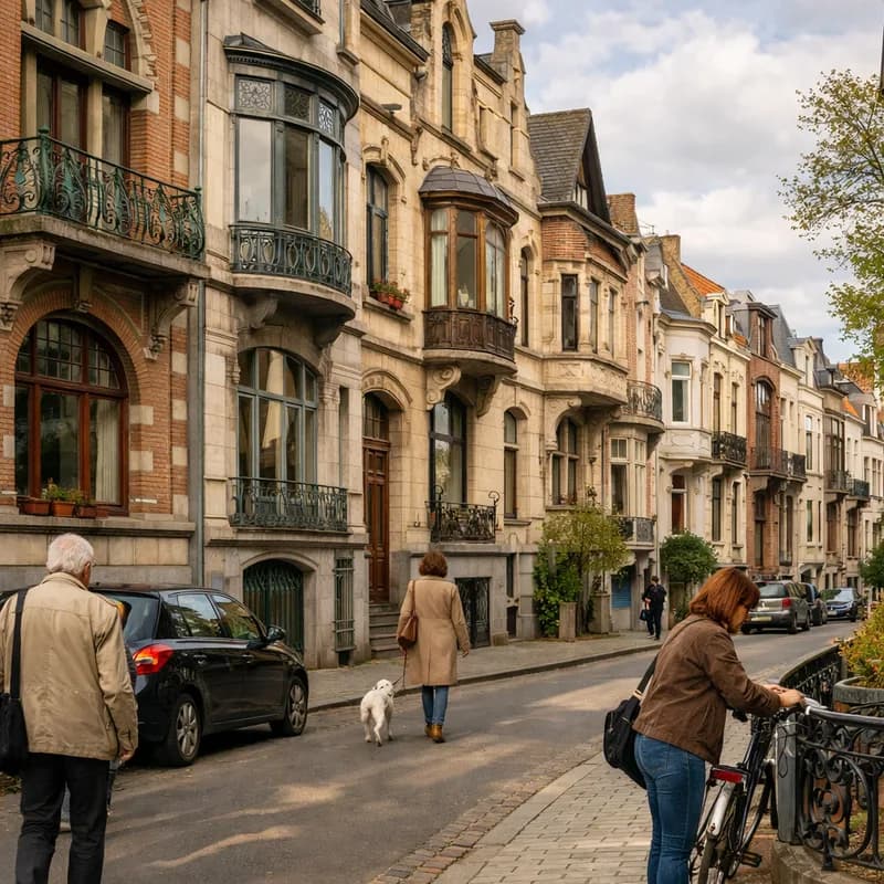 A residential street in Brussels