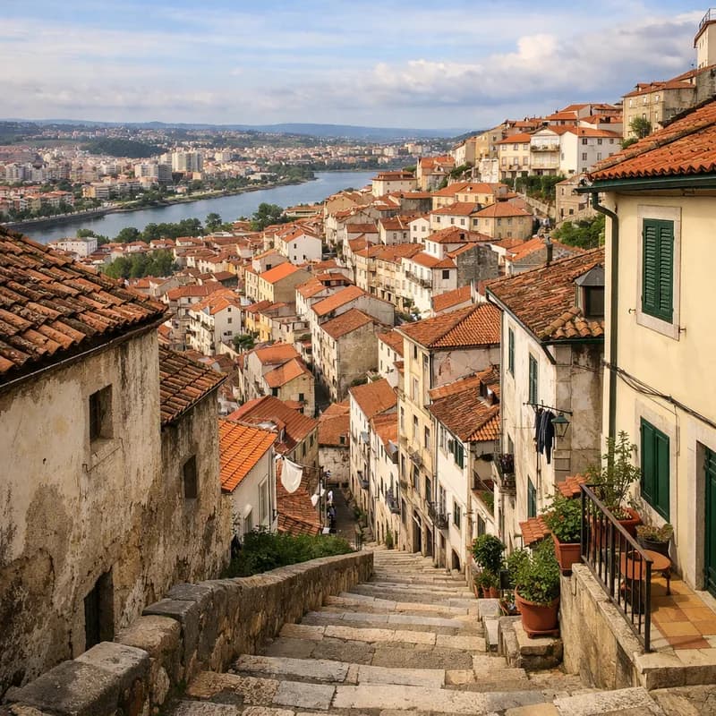 Coimbra seen from the slopes above