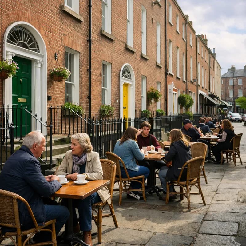 A cafe street in Dublin