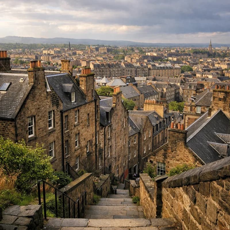 Edinburgh seen from the slopes above
