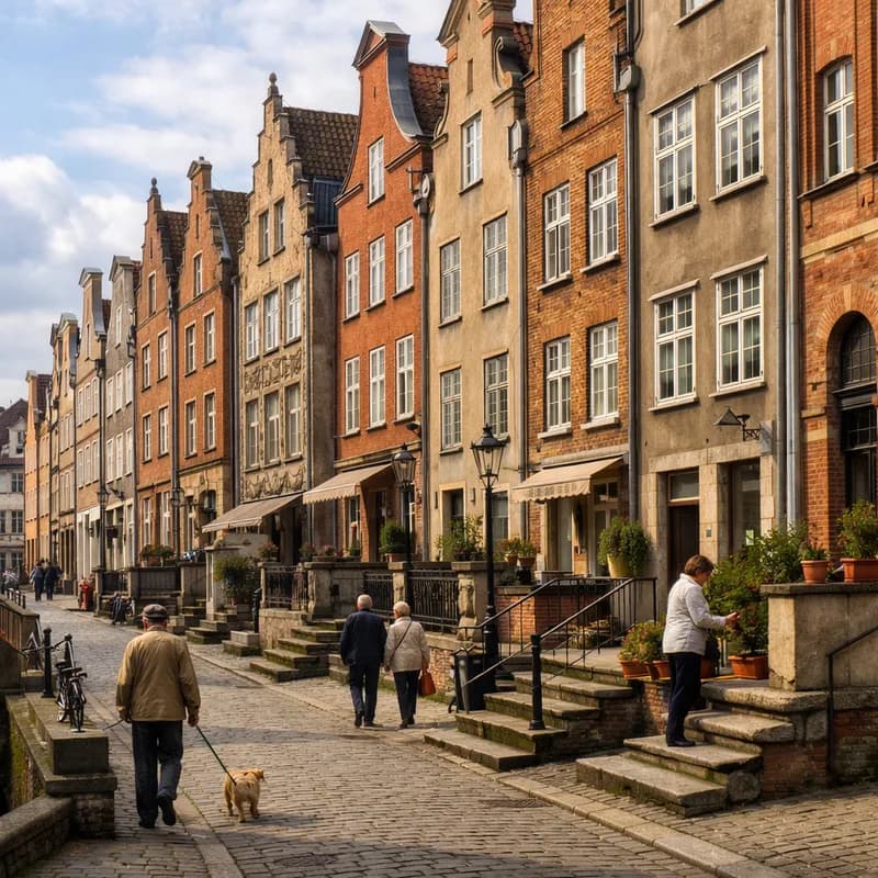 A residential street in Gdansk