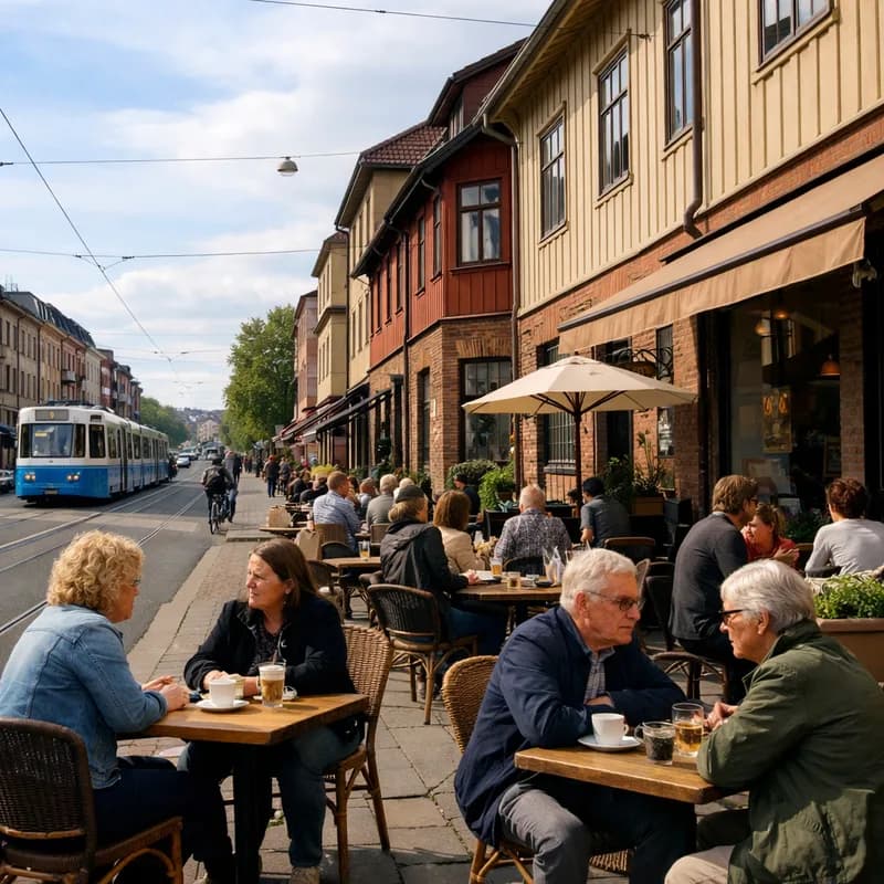 A cafe street in Gothenburg