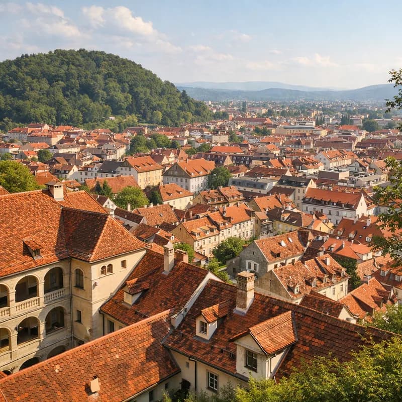 Graz seen from the slopes above