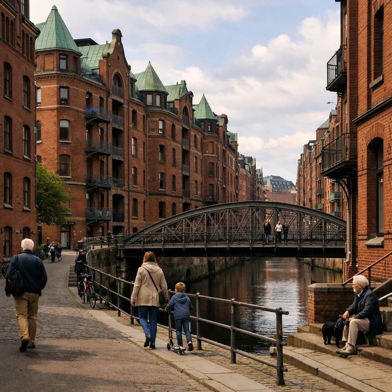 A residential street in Hamburg