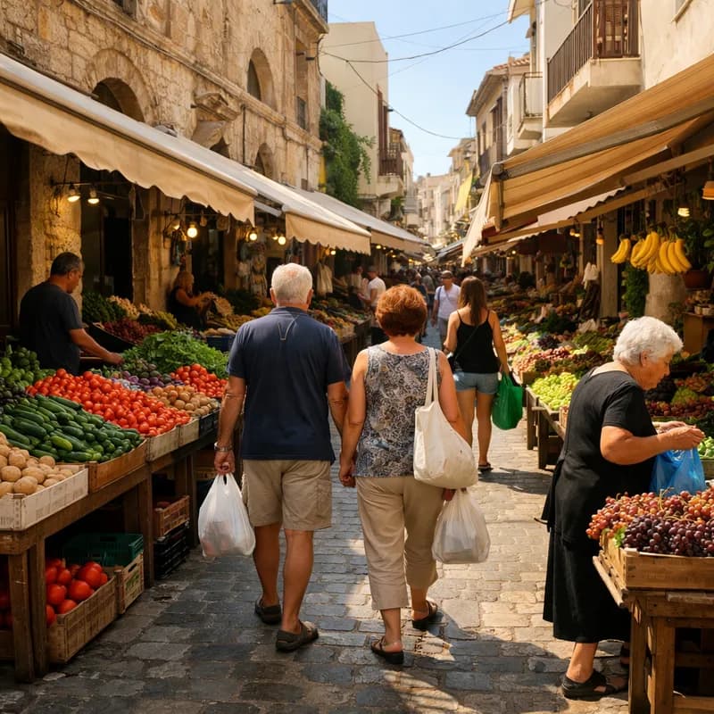 A street market in Heraklion
