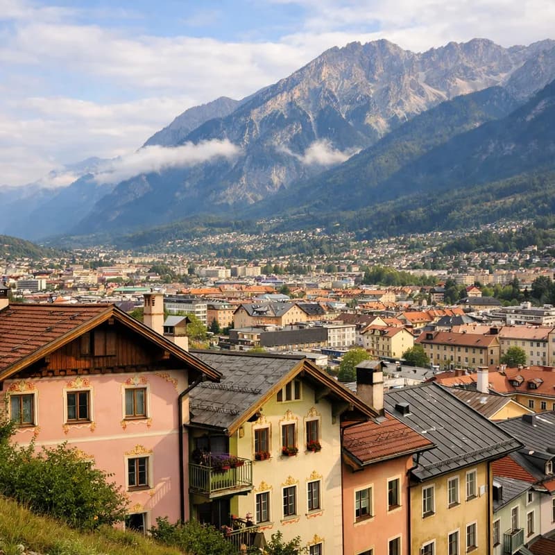Innsbruck seen from the slopes above