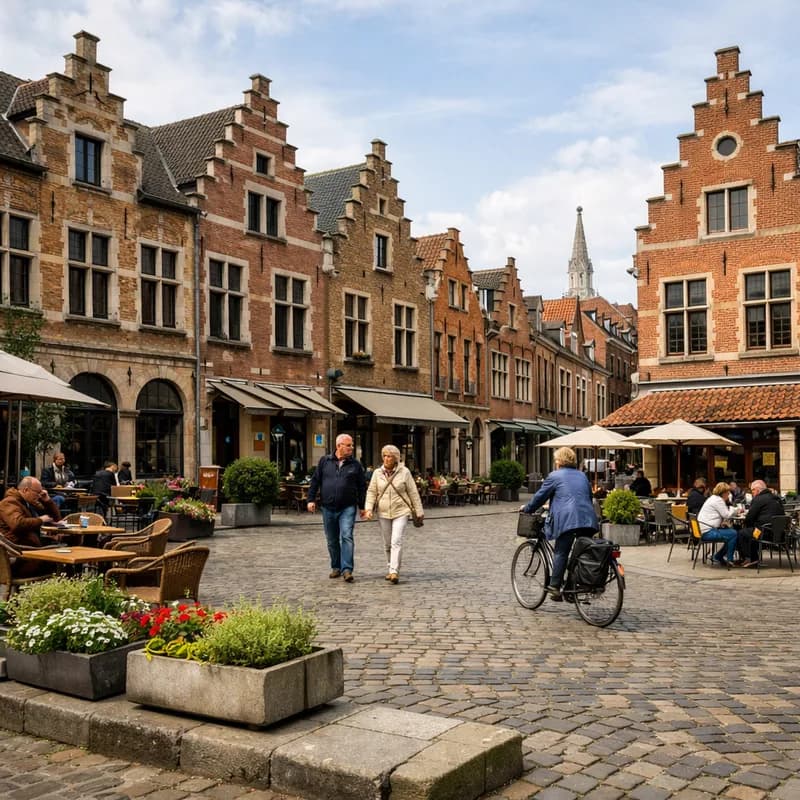 A neighbourhood square in Leuven