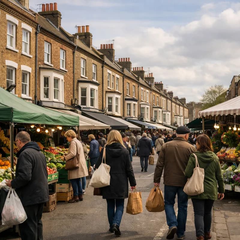 A street market in London