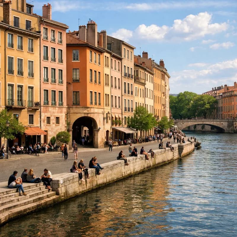 The waterside in Lyon