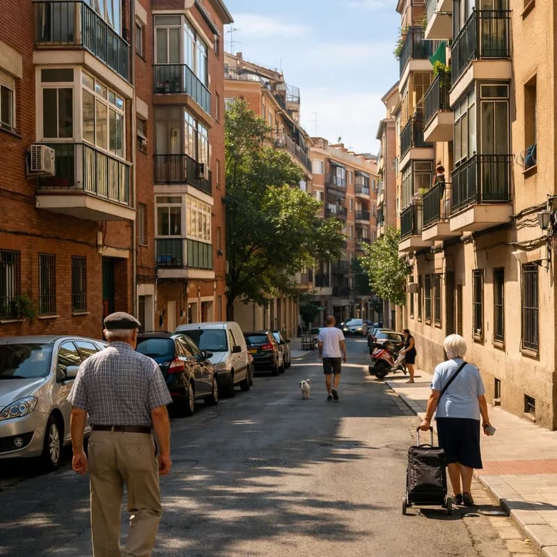 A residential street in Madrid