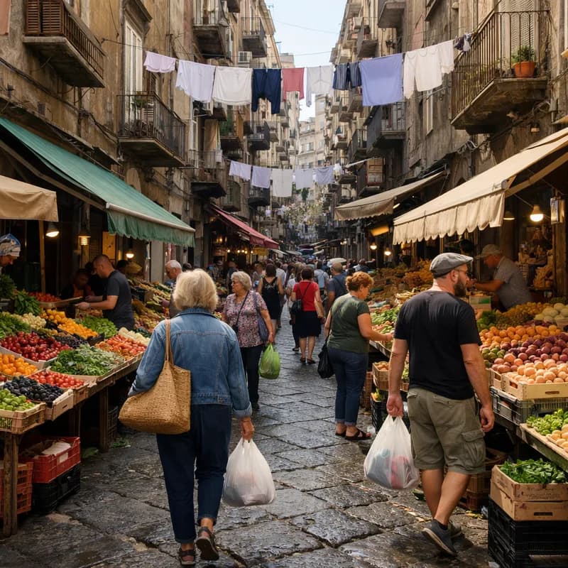 A street market in Naples
