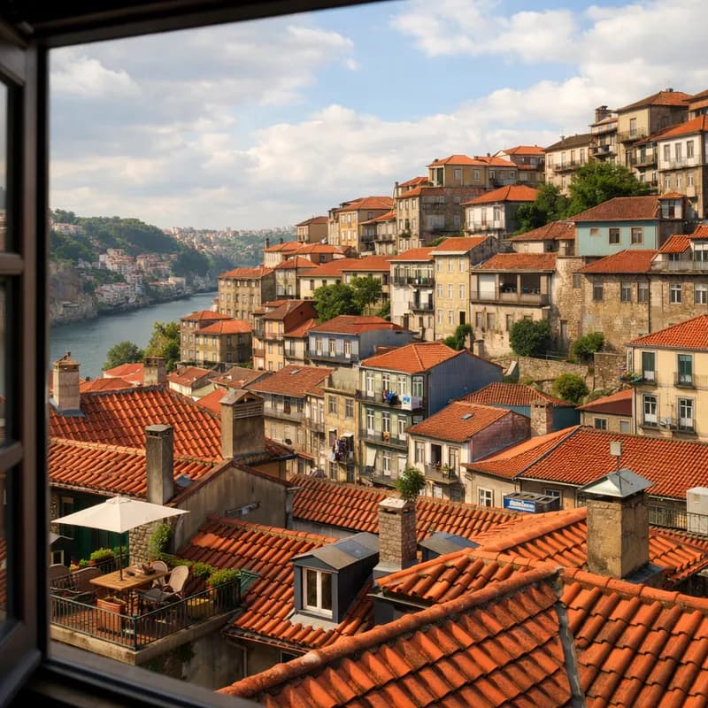 A view across the rooftops of Porto