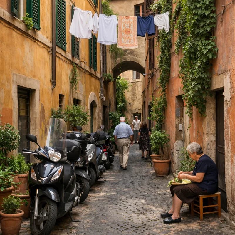 A residential street in Rome