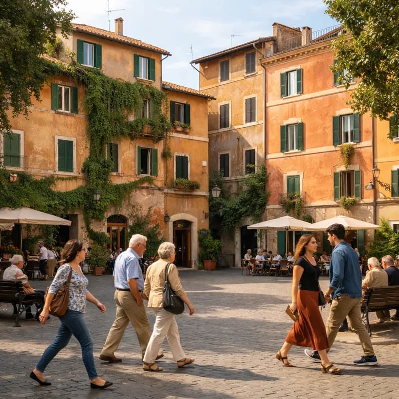 A neighbourhood square in Rome