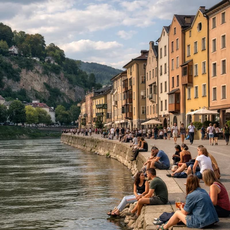 The waterside in Salzburg