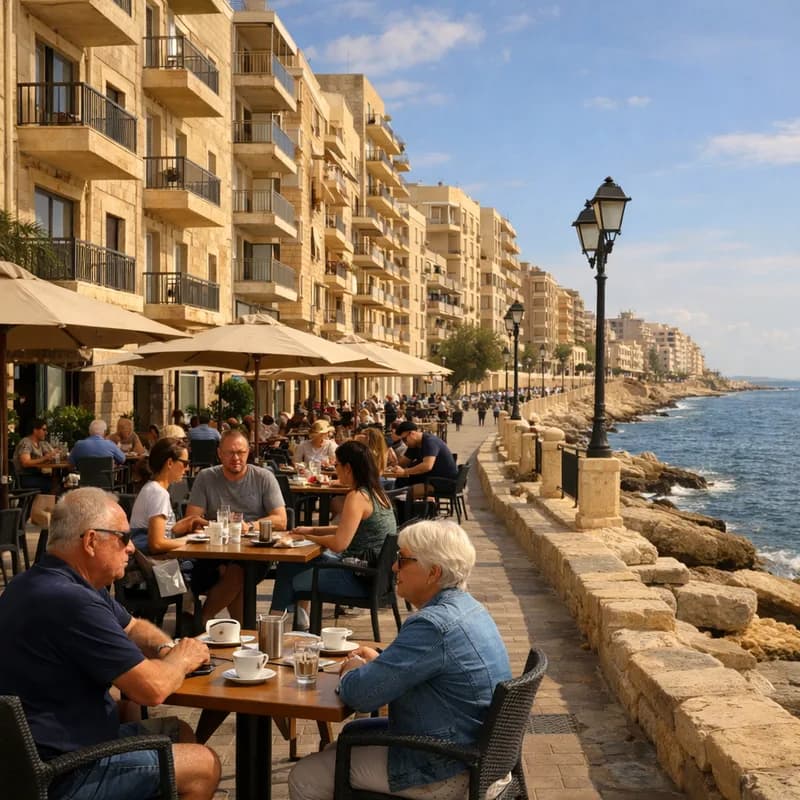 A cafe street in Sliema