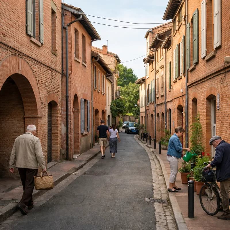 A residential street in Toulouse