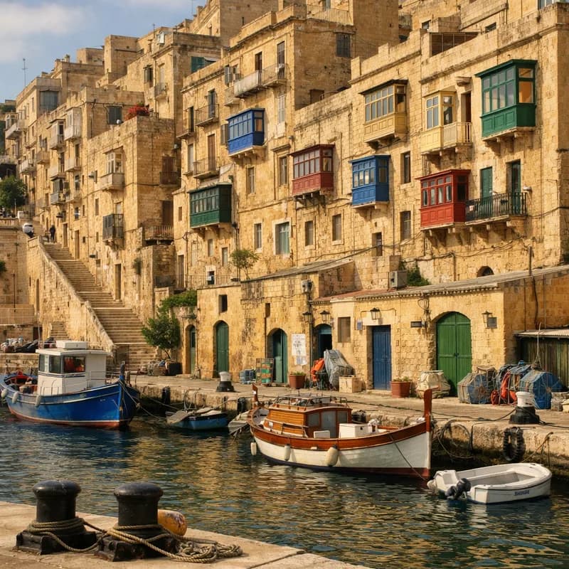 The harbour in Valletta