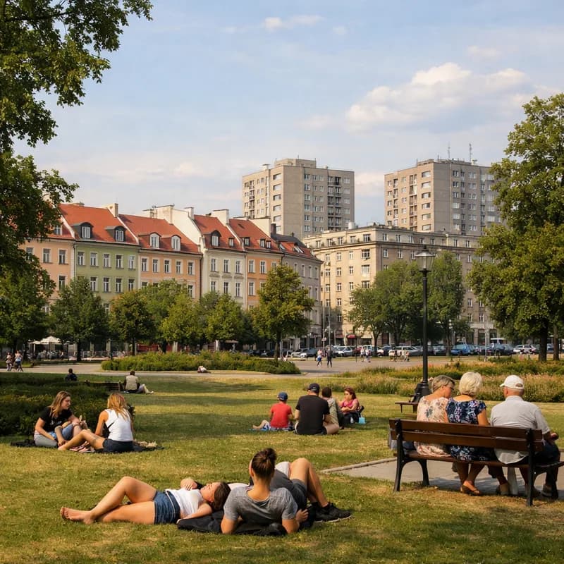 A city park in Warsaw
