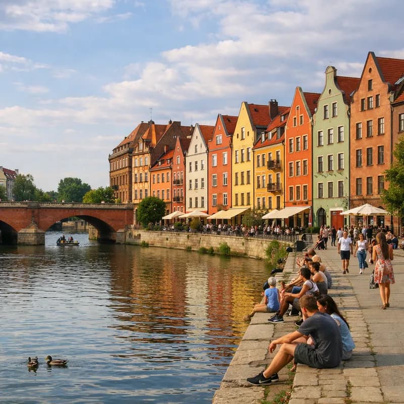 The waterside in Wroclaw