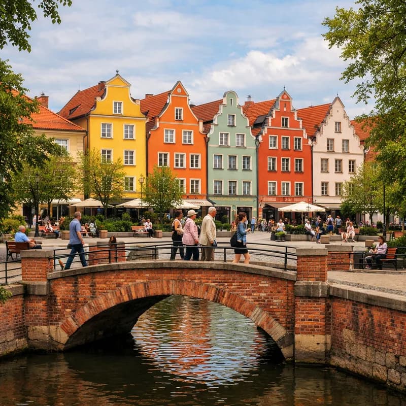 A neighbourhood square in Wroclaw